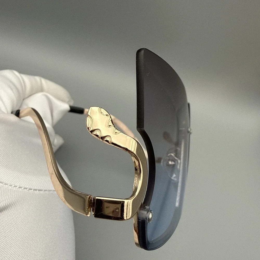 Super OVERSIZED XXL Very Large Square Gold Baroque Designer Sunglasses-Jackie-O
